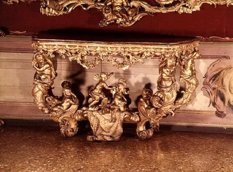 Table with carved cherubs, Rococo style, c.1730